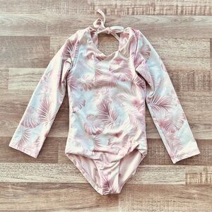 Hapari Pink Tropical Long Sleeve Swimsuit